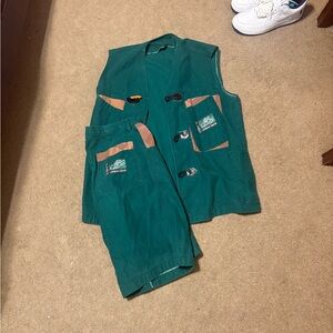 FUBU Urban Gear teal green vest and shorts matching set